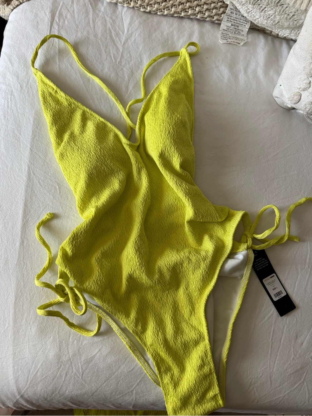 Girls Neon Yellow One-Piece Swimsuit